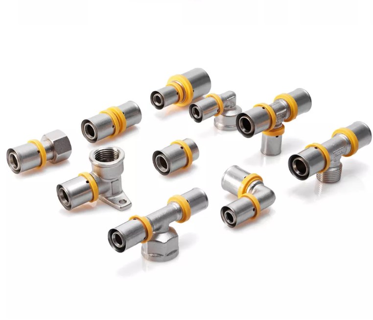 Brass Press fitting for PEX AL PEX composite pipe
